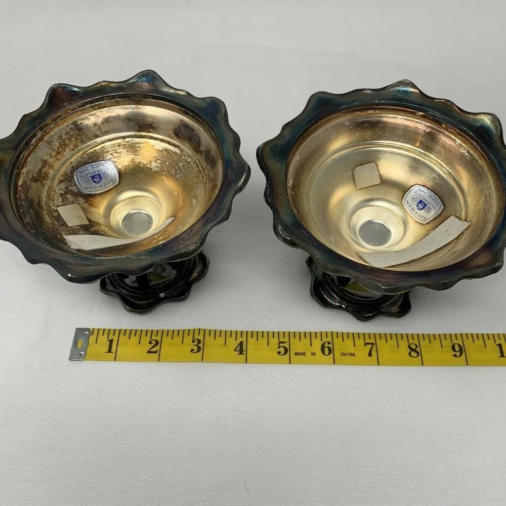 Vintage Sheridan Silver Candle Holders (set of 2) - Picture 11 of 12